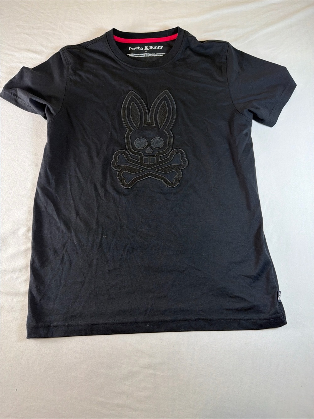 Psycho Bunny Men’s Black Embossed Logo Tee